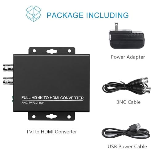 wsdcam TVI to HDMI Converter Full HD 4K Converter, 1080p/720p/4K/8MP/5MP/4MP/3MP, BNC to HDMI Video Converter Adapter - CVBS/TVI/CVI/AHD to HDMI - Image 2