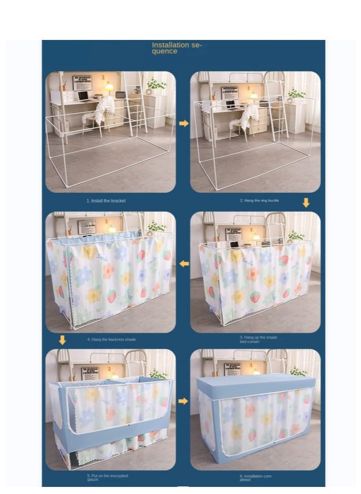 Y&D - Bed Canopy Tents Curtain Blackout Curtain Single Bed Tent Curtain Student Shading Cloth Bed Canopy Mosquito Net Student Sleep Privacy Protection - Image 1