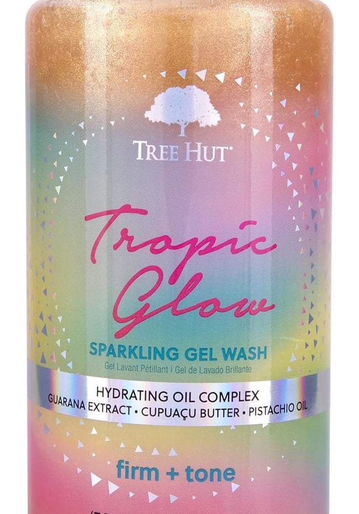 Tree Hut Tropic Glow Sparkling Gel Wash - 532ml Hydrating Oil Complex with Cupuaçu Butter, Pistachio Oil & Guarana Extract for Firm & Toned Skin - Image 1
