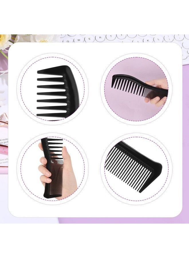 SAVITA مشط شعر بلاستيكي 2 قطعة مشط كبير الأسنان ومشط ناعم الأسنان للرجال والنساء لتصفيف الشعر والتقليم والقص في المنزل (أسود) - Image 4