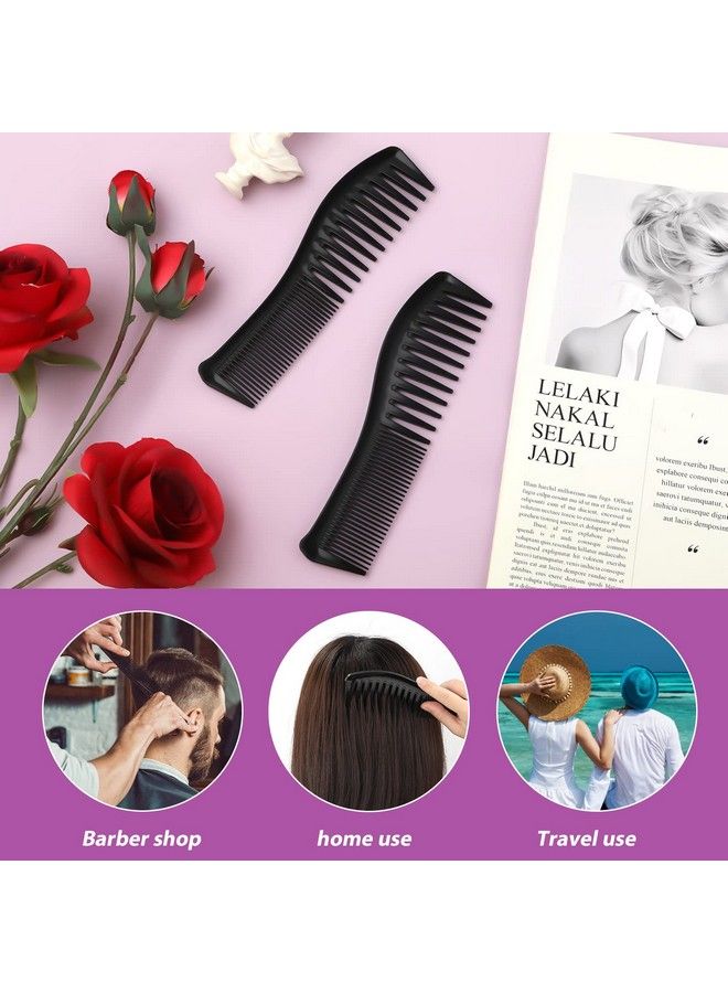 SAVITA مشط شعر بلاستيكي 2 قطعة مشط كبير الأسنان ومشط ناعم الأسنان للرجال والنساء لتصفيف الشعر والتقليم والقص في المنزل (أسود) - Image 5