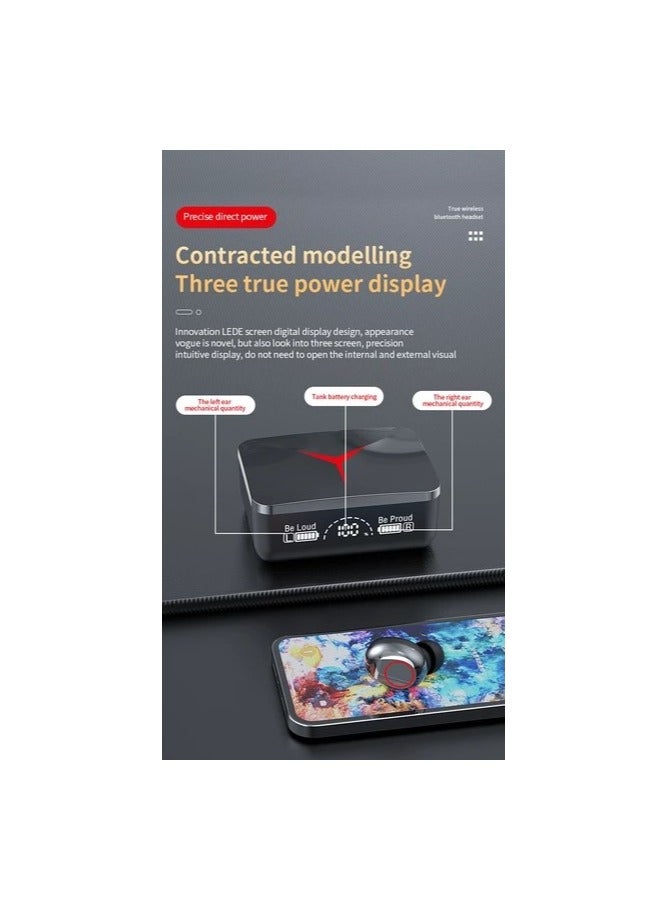 M90 Pro True Wireless Earbuds BT 5.2 Headphones, TWS Stereo Earphones with Touch Control, 1200mAh Power Bank Case, LED Display, HiFi Stereo Sound, Noise Canceling, IPX7 Waterproof, Long Playtime for Gaming, Sports - None - Image 4