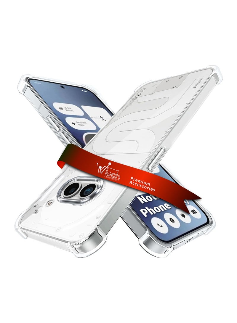 دبليو تيك Nothing Phone (2a) 5G 2024 / Nothing Phone (2a) Plus 5G 2024 TPU زوايا ممتص الصدمات مع غطاء جراب الكمبيوتر الصلب - شفاف - Image 1