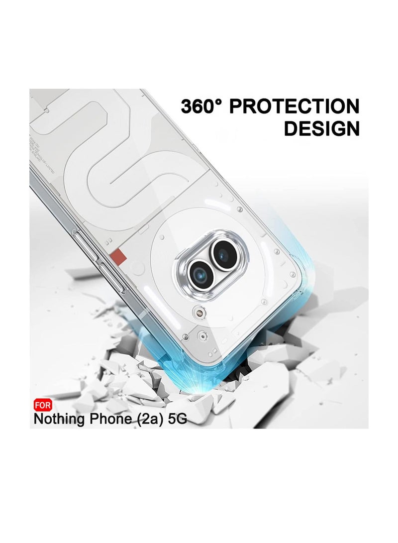 دبليو تيك Nothing Phone (2a) 5G 2024 / Nothing Phone (2a) Plus 5G 2024 TPU زوايا ممتص الصدمات مع غطاء جراب الكمبيوتر الصلب - شفاف - Image 3