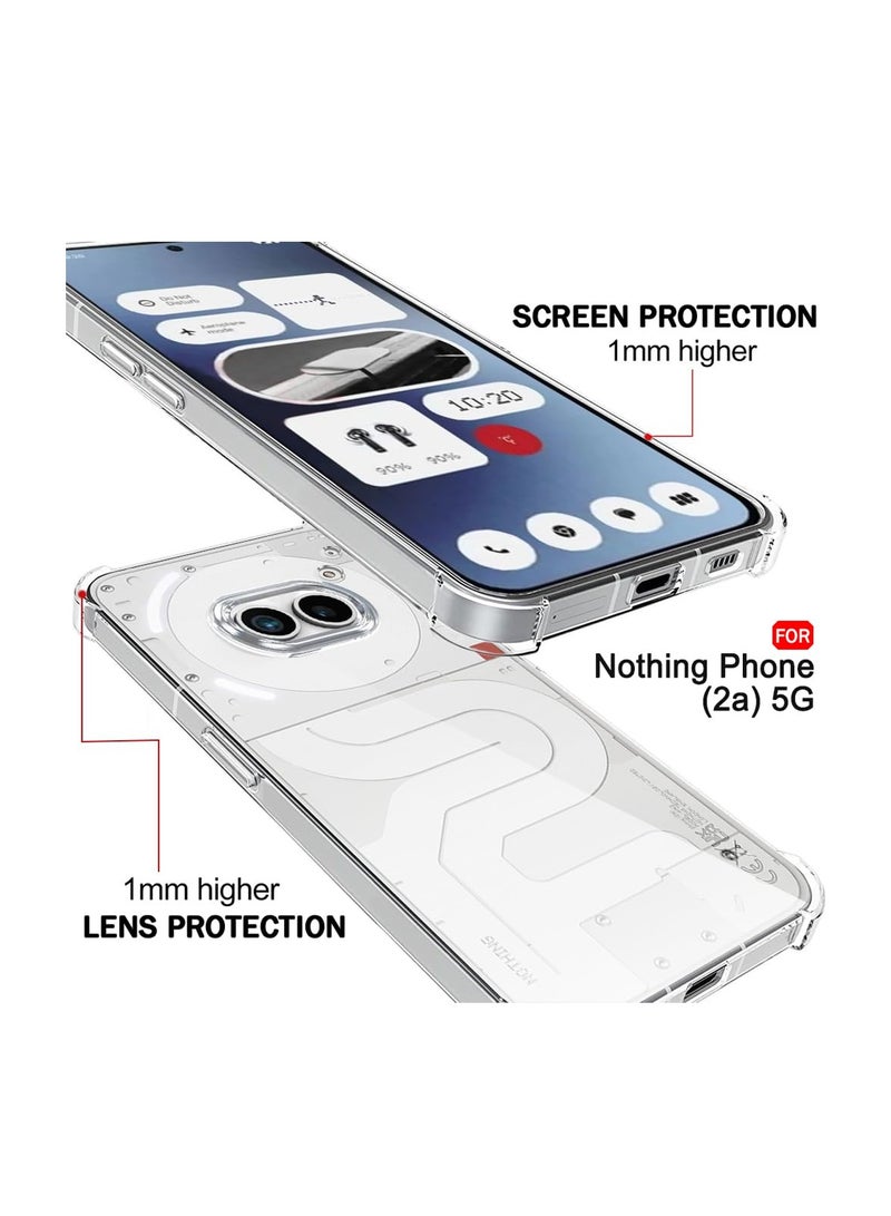 دبليو تيك Nothing Phone (2a) 5G 2024 / Nothing Phone (2a) Plus 5G 2024 TPU زوايا ممتص الصدمات مع غطاء جراب الكمبيوتر الصلب - شفاف - Image 2