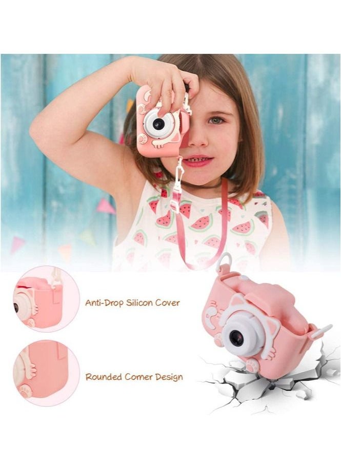 Generic Children fun Camera Cute Kitty HD Screen Rechargeable Digital Mini Camera Kids Cartoon Cute Camera Toys Outdoor Photography Props For Child Birthday Gift  - Image 2