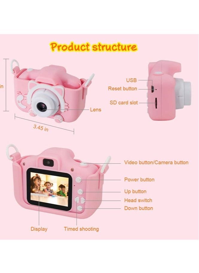 Generic Children fun Camera Cute Kitty HD Screen Rechargeable Digital Mini Camera Kids Cartoon Cute Camera Toys Outdoor Photography Props For Child Birthday Gift  - Image 5