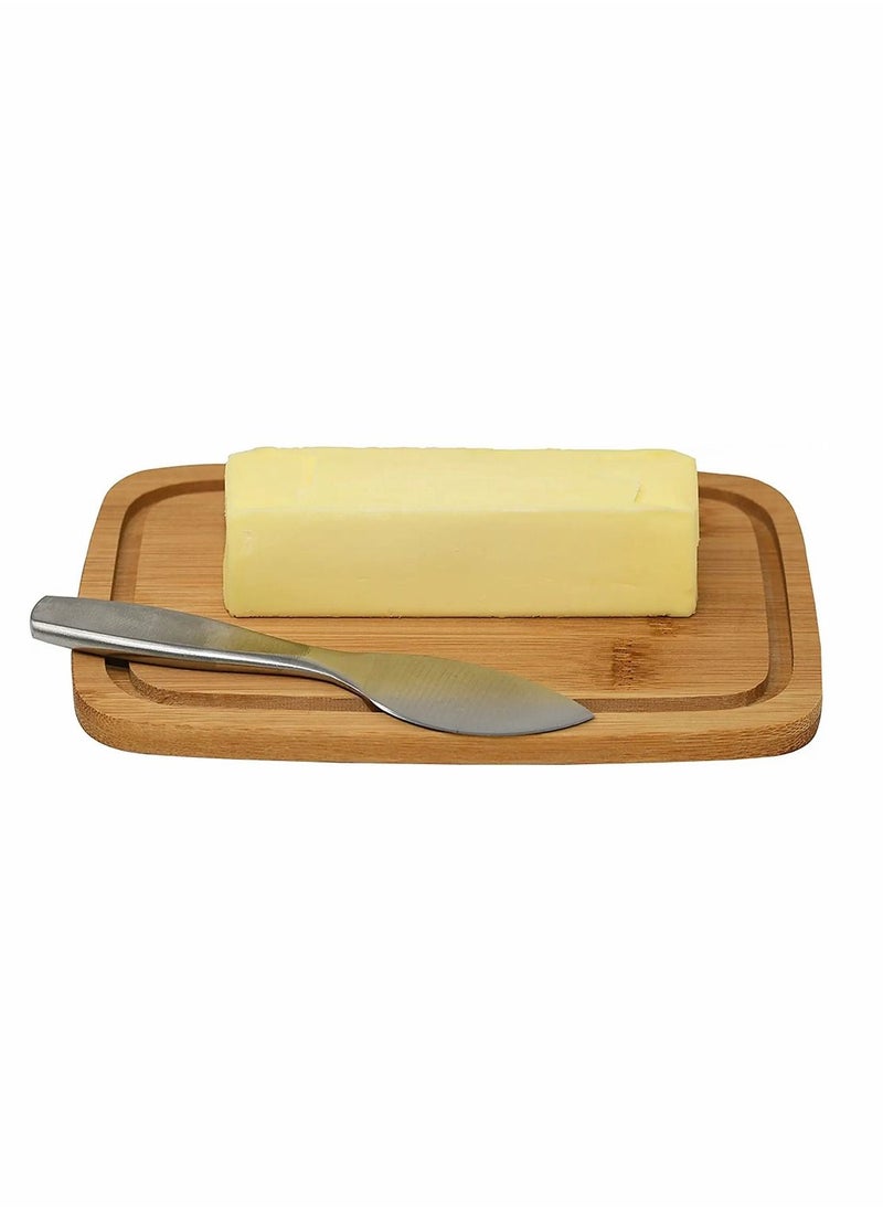 SYOSI - Bamboo Butter Dish With Dome Lid, Covered Butter Holder for Countertop, Airtight Butter Container with Cover, Butter Keeper Storage Perfect for West, East Coast Butter, Dishwasher Safe - Image 1