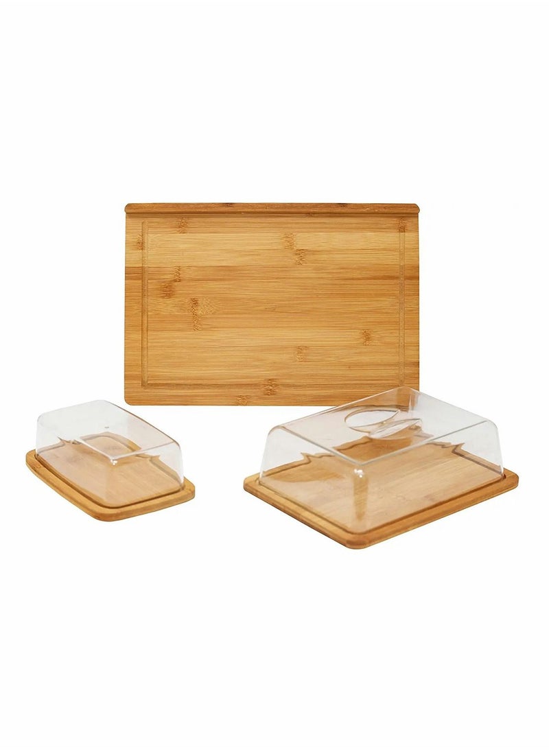 SYOSI - Bamboo Butter Dish With Dome Lid, Covered Butter Holder for Countertop, Airtight Butter Container with Cover, Butter Keeper Storage Perfect for West, East Coast Butter, Dishwasher Safe - Image 1