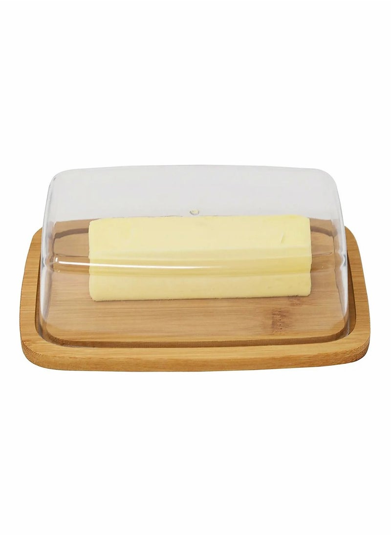 SYOSI - Bamboo Butter Dish With Dome Lid, Covered Butter Holder for Countertop, Airtight Butter Container with Cover, Butter Keeper Storage Perfect for West, East Coast Butter, Dishwasher Safe - Image 1