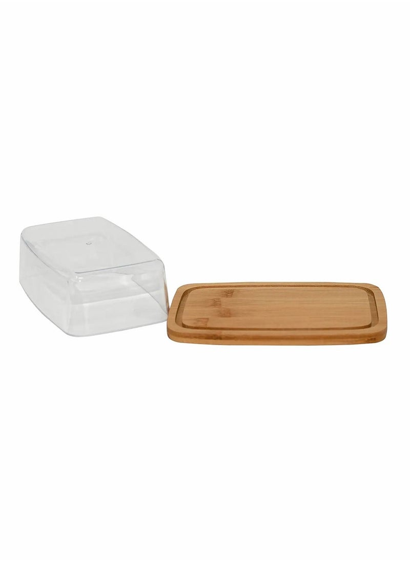 SYOSI - Bamboo Butter Dish With Dome Lid, Covered Butter Holder for Countertop, Airtight Butter Container with Cover, Butter Keeper Storage Perfect for West, East Coast Butter, Dishwasher Safe - Image 1