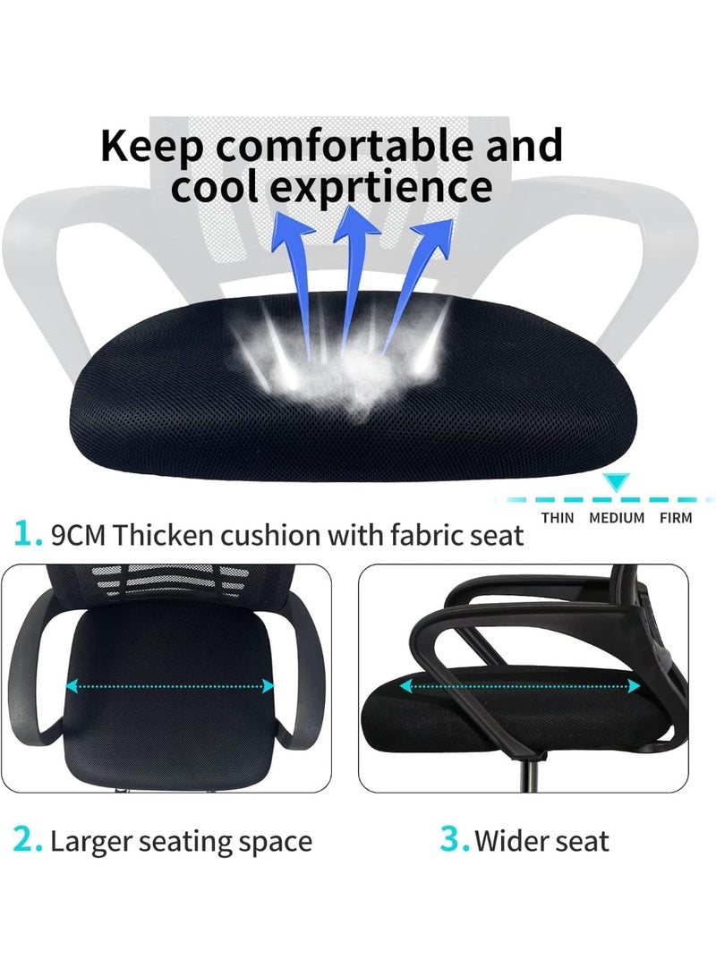 Cady One Swivel office chair with a breathable mesh back and padded foam seat; height-adjustable office chair with lumbar support and comfortable armrests; chrome metal base with wheels; suitable for home and office. - Image 2