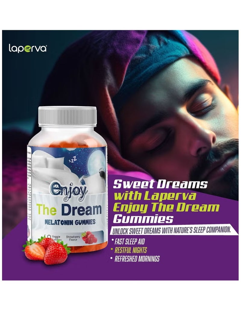 Laperva استمتع بحلم حبوب الميلاتونين بنكهة الفراولة، 60 حبة، تساعد على النوم بشكل أسرع - Image 5