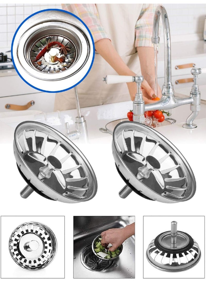 Biterse If it runs out, 2 Pieces of Çöpmak Stainless Steel Siphon Strainer 8 cm Sink Sink Strainer Sink Drain Strainer  - Image 1