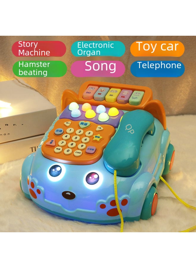 Realistic Telephone Toy Seat Machine Early Education Intelligence Boosting Car Game For Baby Boys Toy-Color:【Battery Edition】 Pink-Medium Phone - Image 2