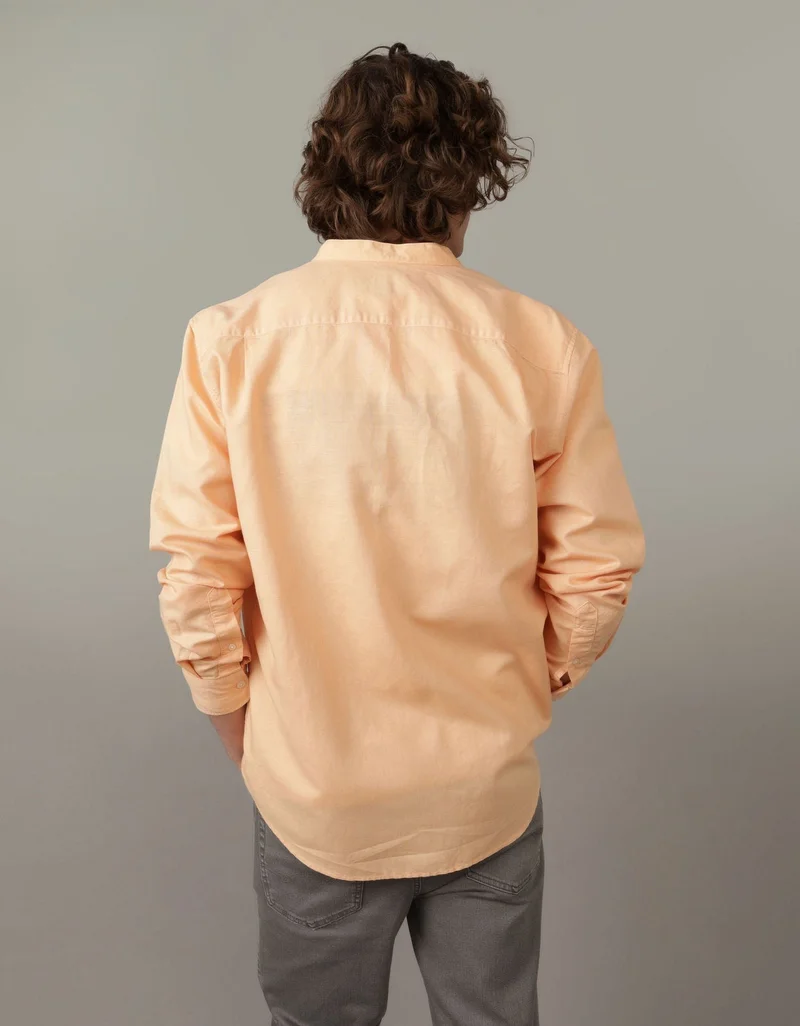 امريكان ايجل قميص من الكتان بياقة وأزرار