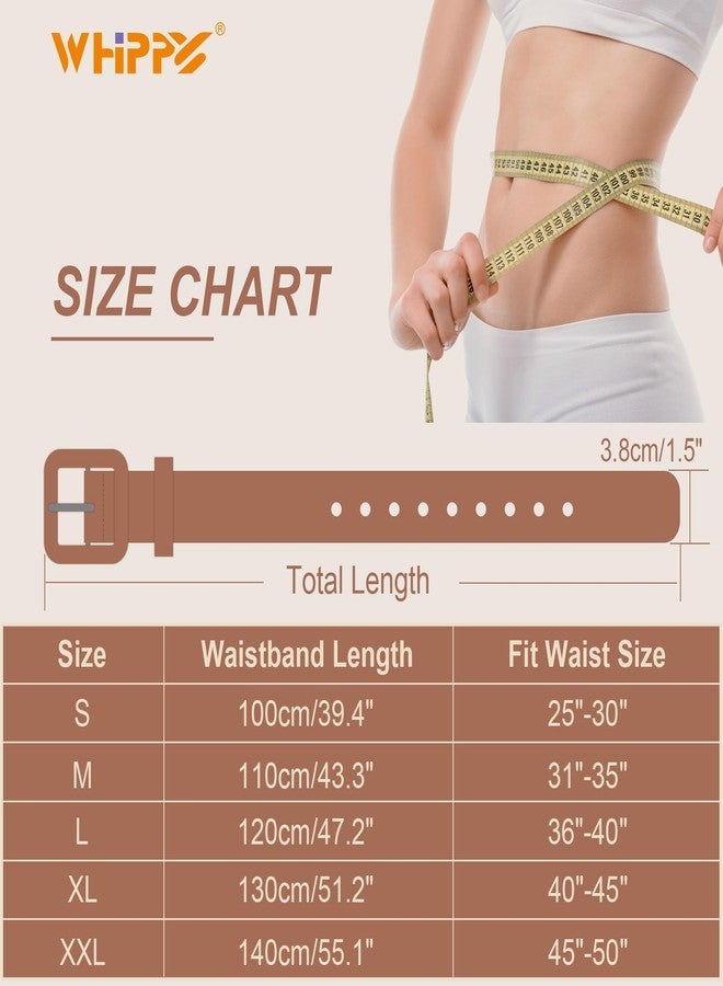 WHIPPY Women Leather Belt Candy Color Fashion Square Buckle Belt Ladies Belt for Jeans Pants Dresses, White, M - Image 5
