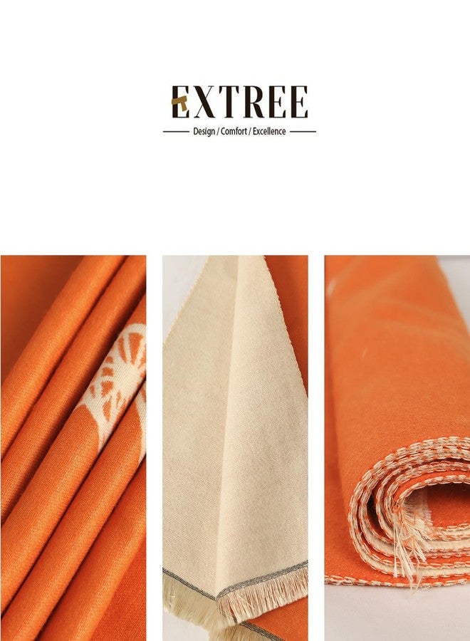 EXTREE 2020 France Fashion Ladies Cashmere Scarves Winter Large Thick Scarf Shawl Windproof Scarf, Abr-orange, 1 - Image 3