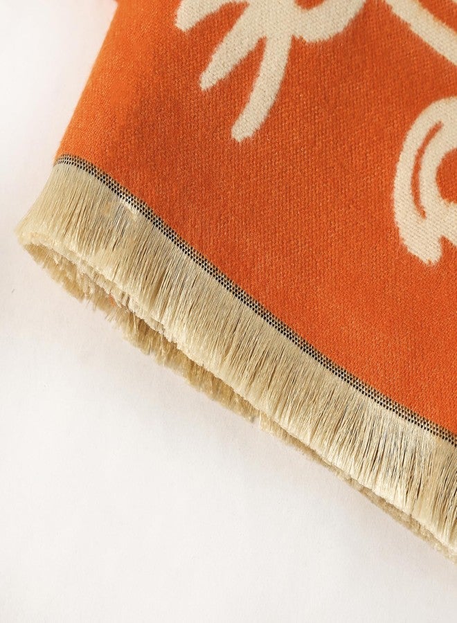 EXTREE 2020 France Fashion Ladies Cashmere Scarves Winter Large Thick Scarf Shawl Windproof Scarf, Abr-orange, 1 - Image 4