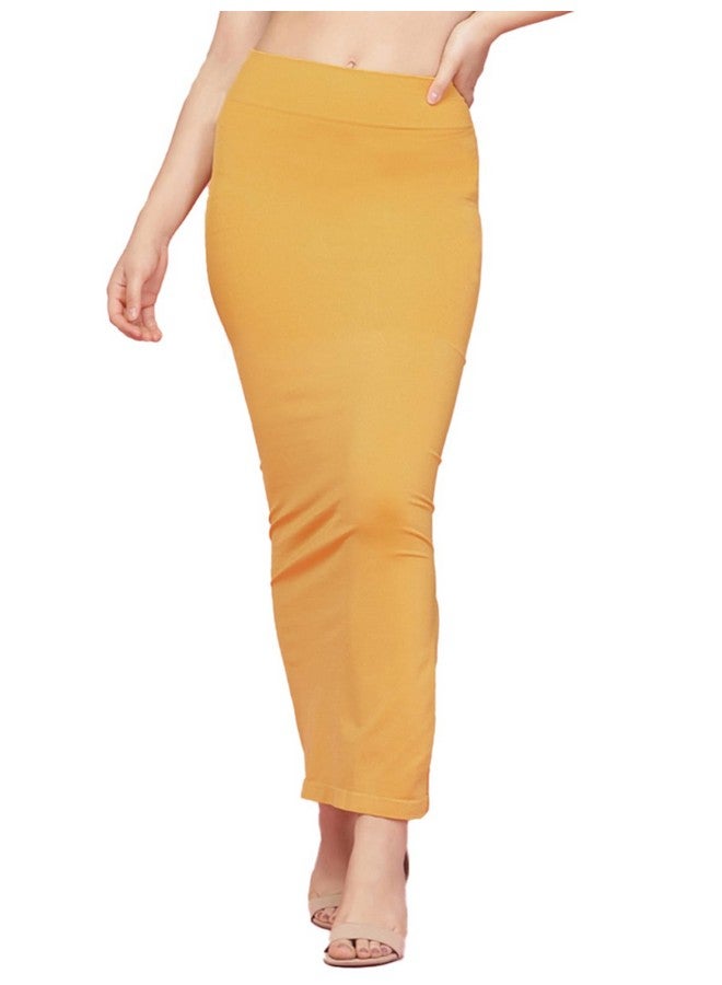 Clovia Clovia Women's Petticoat Style Saree Shapewear with Side Slit (SW0023P07_Yellow_M) - Image 1
