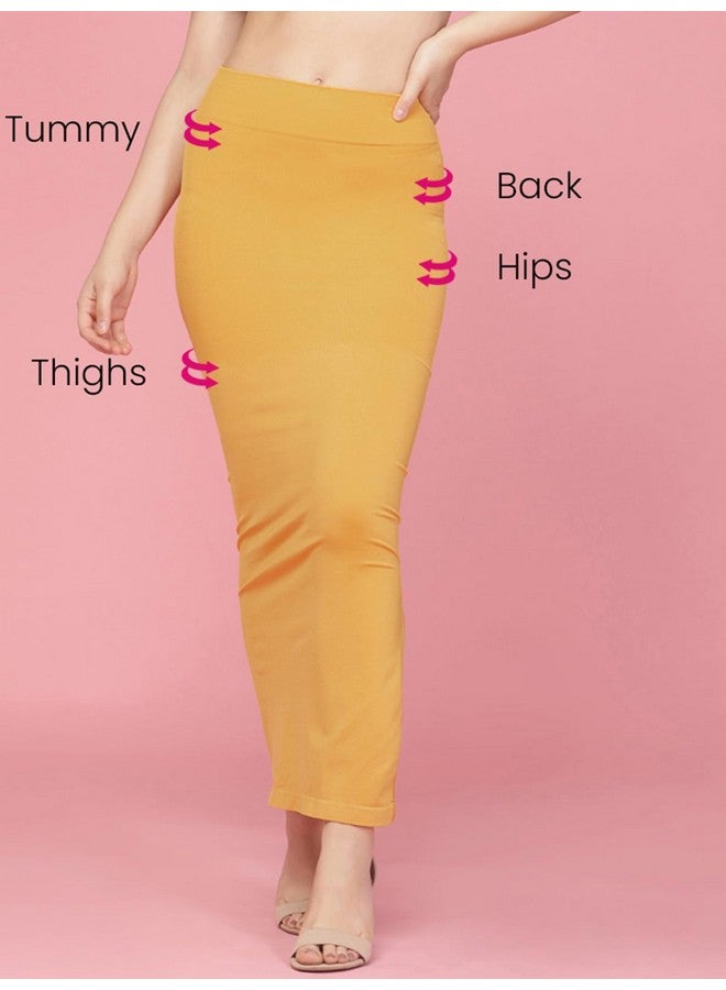 Clovia Clovia Women's Petticoat Style Saree Shapewear with Side Slit (SW0023P07_Yellow_M) - Image 2