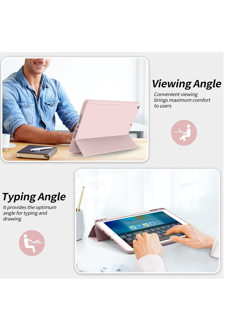 RDN Case for iPad 6th Generation 2018/iPad 5th Generation 2017 9.7 inch, with Pencil Holder, Auto Sleep/Wake, Soft TPU Back Slim Lightweight Trifold Stand Smart Cover for iPad 6/5 Case- Baby Pink - Image 4