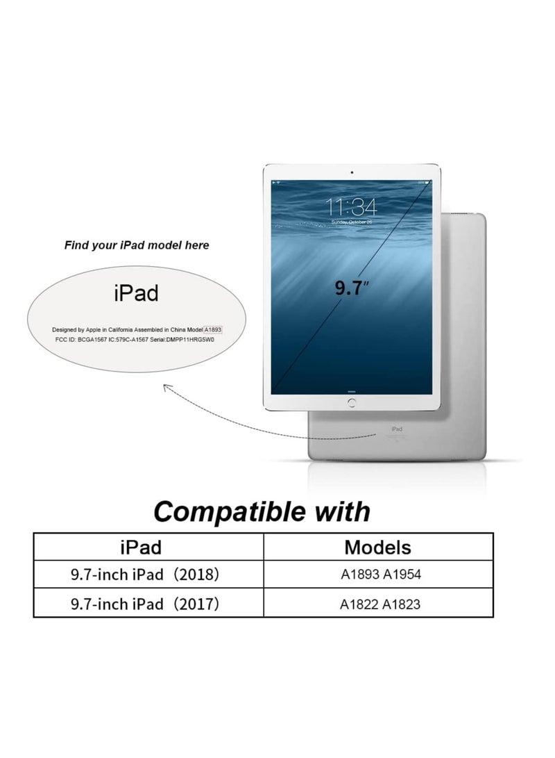 RDN Case for iPad 6th Generation 2018/iPad 5th Generation 2017 9.7 inch, with Pencil Holder, Auto Sleep/Wake, Soft TPU Back Slim Lightweight Trifold Stand Smart Cover for iPad 6/5 Case- Baby Pink - Image 5