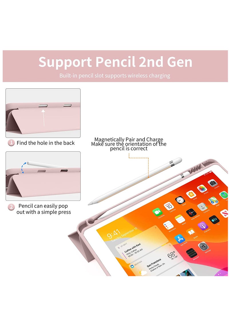RDN Case for iPad 6th Generation 2018/iPad 5th Generation 2017 9.7 inch, with Pencil Holder, Auto Sleep/Wake, Soft TPU Back Slim Lightweight Trifold Stand Smart Cover for iPad 6/5 Case- Baby Pink - Image 2