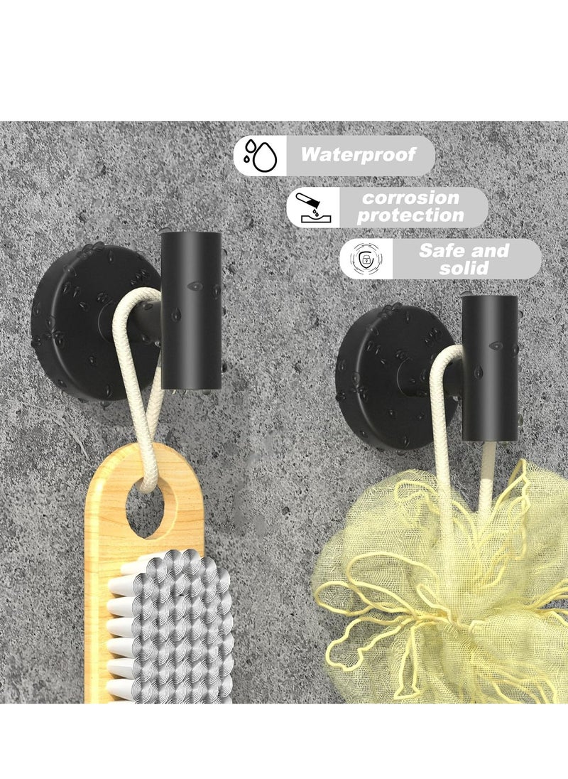 Oasisgalore - Matte Black Wall Towel Hooks, Heavy-Duty 304 Stainless Steel Robe and Clothes Hangers for Bathroom, Bedroom (4-Pack) - Image 1