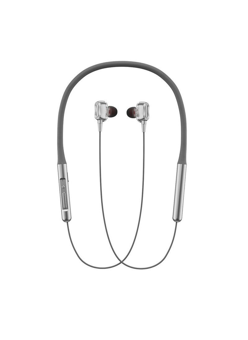 LAVVENTO L'AVVENTO (HP65S) Neckband Dual Drive Bluetooth Wireless Earphones Waterproof - Silver  - Image 2