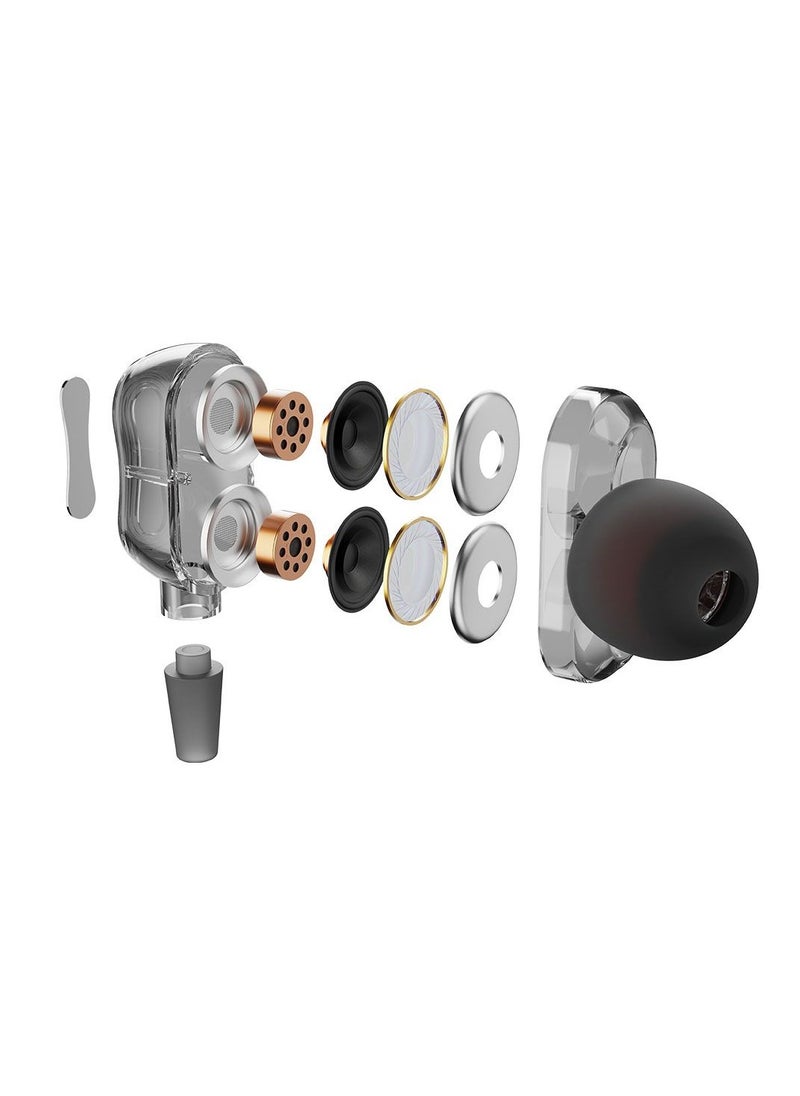 LAVVENTO L'AVVENTO (HP65S) Neckband Dual Drive Bluetooth Wireless Earphones Waterproof - Silver  - Image 3