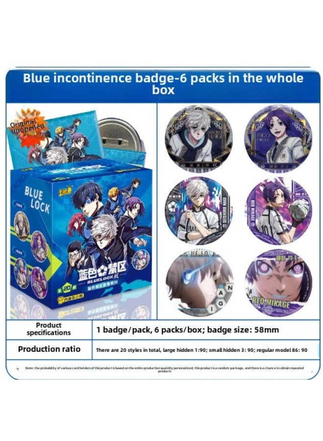 Card Tour Naruto Medal Rock Star Series Yummy 2nd Play Bo People Pass Badge Pendant Blind Box Around-Color:Blue Incontinence Badge [6 Packs In A Box]  - Image 1