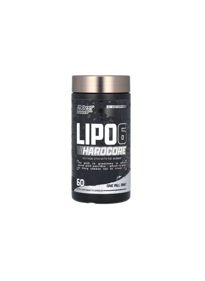 Nutrex Research LIPO-6, Hardcore, Maximum Strength 60 Capsules  - Image 1