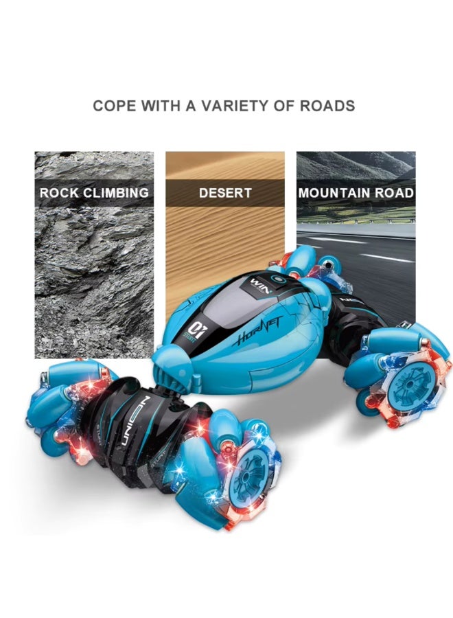 Gesture Sensing RC Stunt Car, 2.4G Double-Sided Rotating, 360° Spin, Off-Road Drift, Rechargeable, Remote & Hand Control, LED Lights— - Image 4
