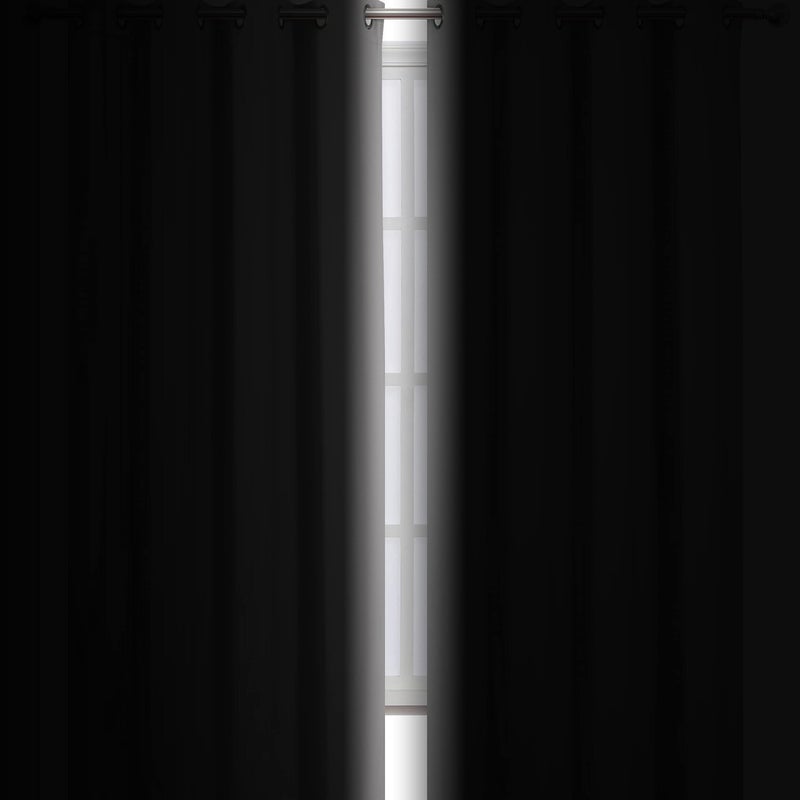 LEMOMO Blackout Curtains 52 x 95 inch/Light Grey Curtains Set of 2 Panels/Thermal Insulated Room Darkening Bedroom Curtains - Image 3