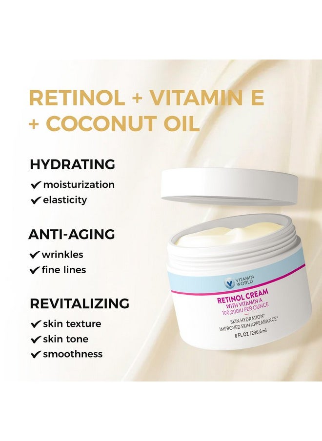 VITAMIN WORLD Vitamin World Retinol Cream 100,000 IU 8 oz., Vitamin A, Face Cream  - Image 5