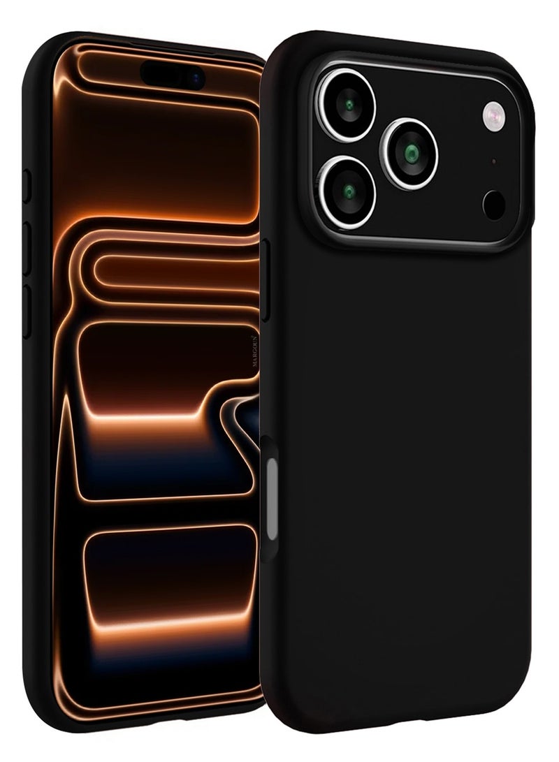 MUDISO Silicone Protective Phone Case for iPhone 17 Pro Max - Soft Anti-Scratch Microfiber Lining Ultra Slim Drop Protection Phone Cover - Black - Image 2