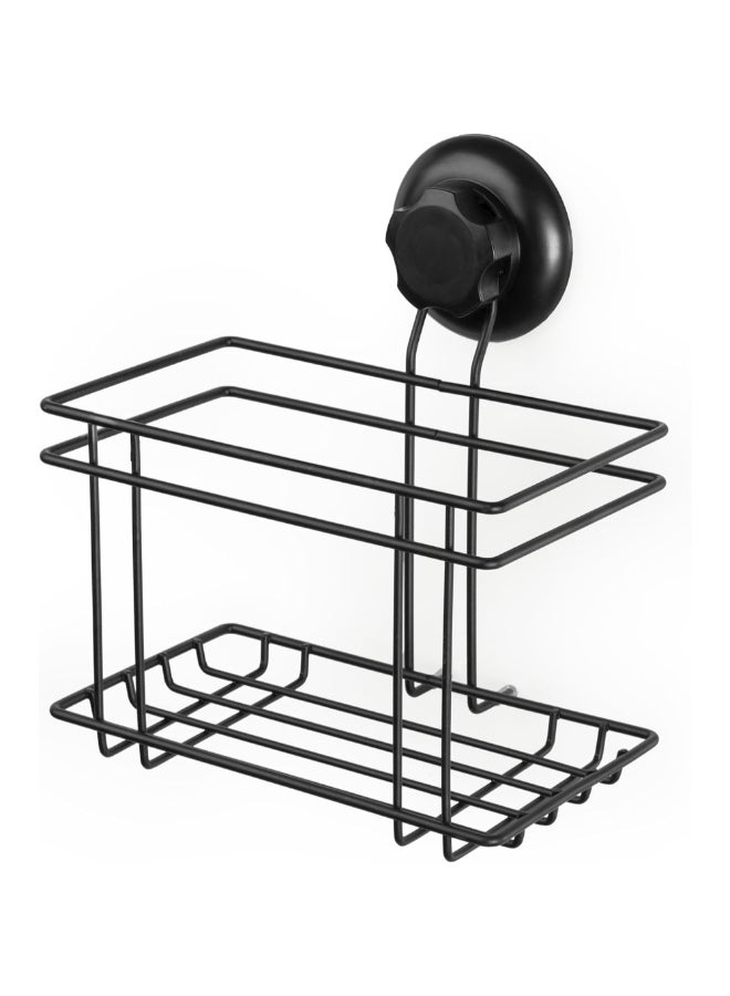 COMPACTOR Bestlock Suction Cup Wall Mounted Bathroom Storage Basket Black 20.3 x 18.5 x 13.2 cm RAN9776 - Image 1