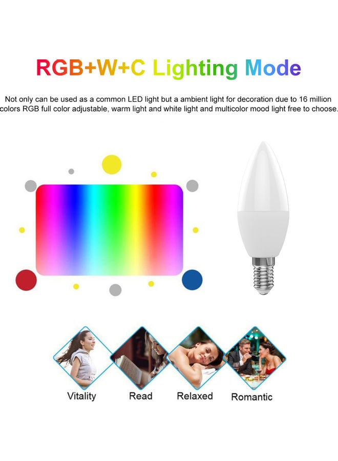 Loquat 5-Piece Dimmable Smart LED Candle Bulb Multicolour 12.2x8.4x8.4cm - Image 4