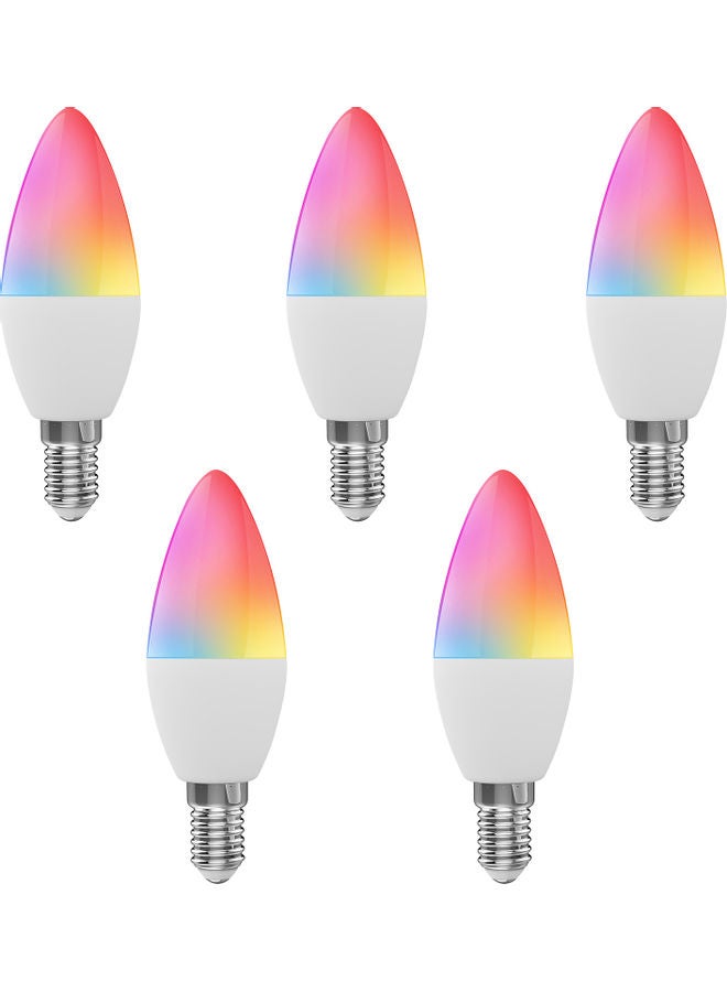Loquat 5-Piece Dimmable Smart LED Candle Bulb Multicolour 12.2x8.4x8.4cm - Image 1