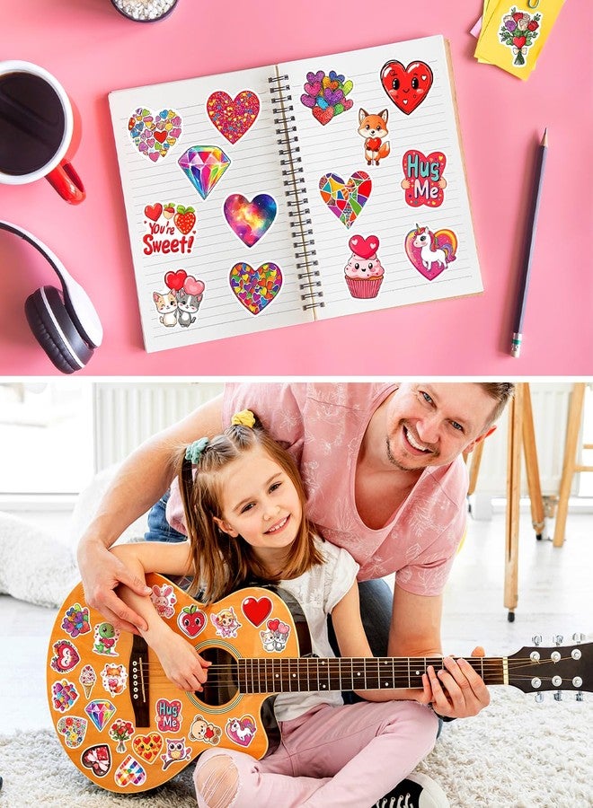 JCFIRE 100Pcs Valentines Stickers for Kids, Bulk Heart Stickers for Valentines Day Gifts for Kids Classroom School Exchange, Vinyl Decals, Crafts, Party Favors, Goodie Bags Decorations - Image 5