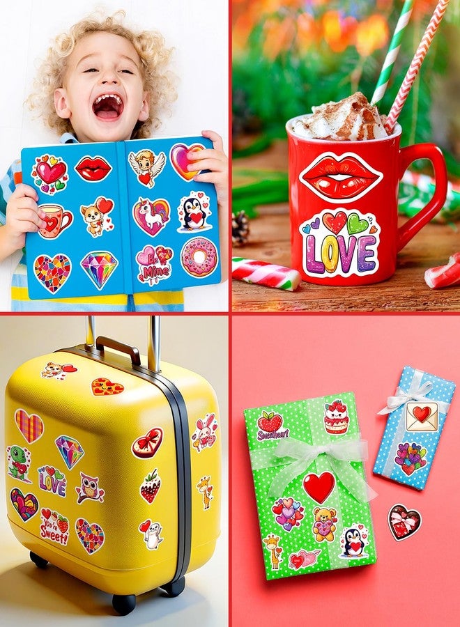 JCFIRE 100Pcs Valentines Stickers for Kids, Bulk Heart Stickers for Valentines Day Gifts for Kids Classroom School Exchange, Vinyl Decals, Crafts, Party Favors, Goodie Bags Decorations - Image 3