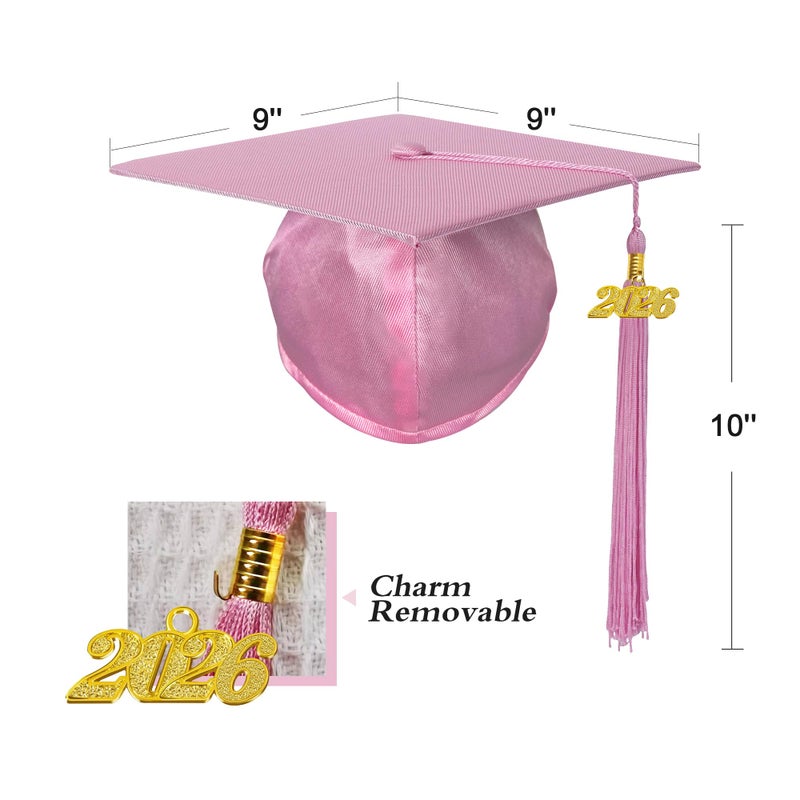 Misscom Unisex Adult Shiny Graduation Cap and Gown with 2026 Tassel Set for High School and Bachelor - Image 5