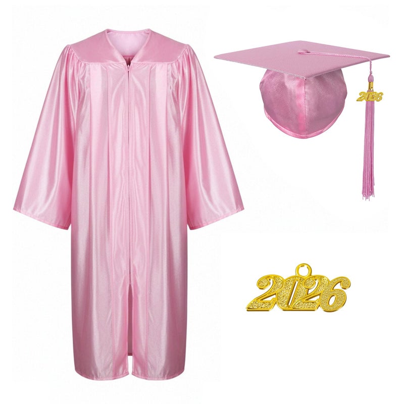Misscom Unisex Adult Shiny Graduation Cap and Gown with 2026 Tassel Set for High School and Bachelor - Image 3