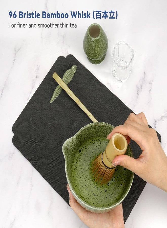 Joiish Matcha Whisk Set, 10-Pcs Matcha Kit, Bamboo Whisk and Bowl with Spout & Measuring Spoon & Cup, Japanese Tea Making Tools, Complete Matcha Gift Set for Starter, Mottled Green - Image 4