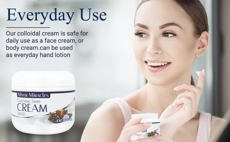 Silver Miracles Colloidal Silver Cream - 4oz - Colloidal Silver Skin Healing Cream - Scent And Dye Free - Moisturizes Dry Skin - Made With 99.999% Pure Silver - Image 2