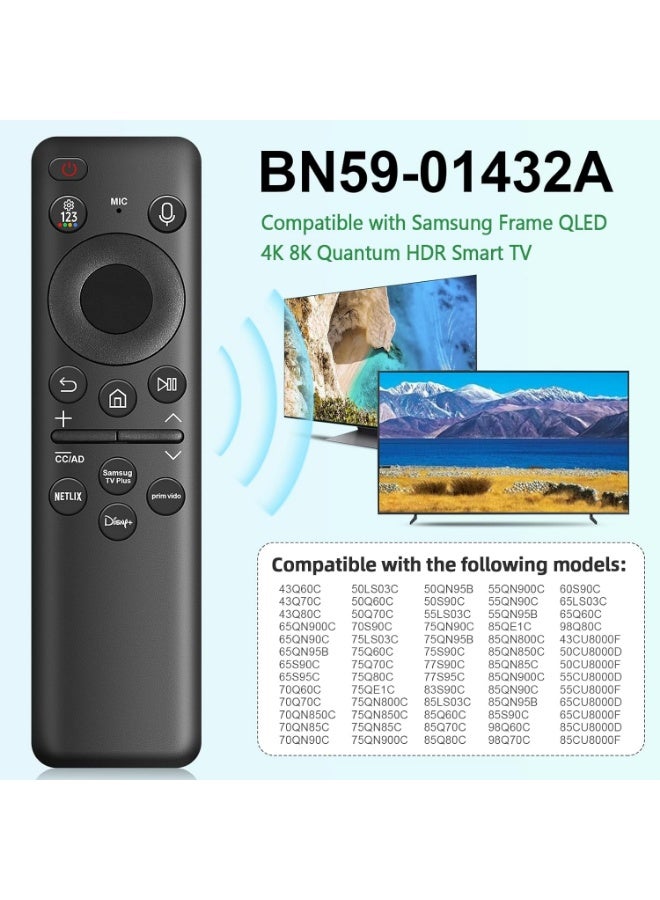 البيت البعيد جهاز تحكم عن بعد صوتي عالمي لأجهزة تلفزيون سامسونج الذكية QLED 4K/8K، متوافق مع Q60A، Q70A، QN90A - طراز BN59-01385A (الإصدار الشمسي) - Image 2