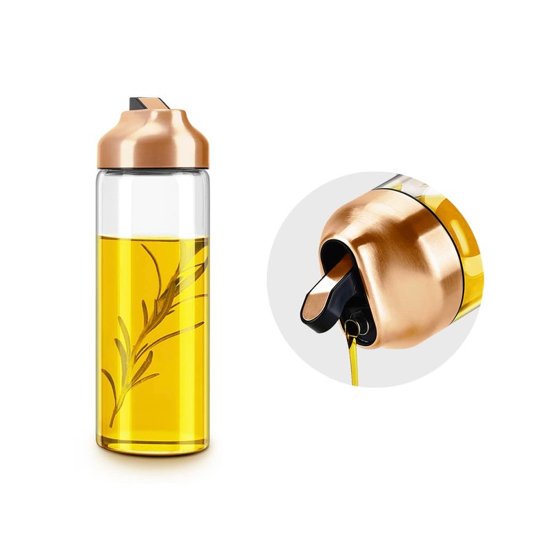 Aelga Copper Kitchen Accessories  Glass Oil Dispenser  Copper Olive Oil Dispenser Bottle for Kitchen with Stainless Steel Spout