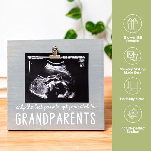 Pearhead Grandparents Pregnancy Announcement Sonogram Picture Frame, Ultrasound Photo Gift and Pregnancy Reveal Keepsake for Grandmothers and Grandfathers, Distressed Gray - Image 3