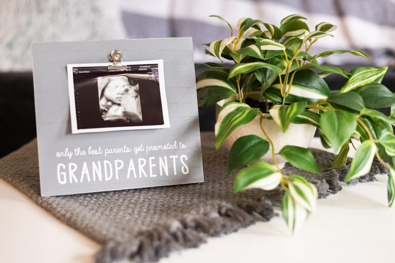 Pearhead Grandparents Pregnancy Announcement Sonogram Picture Frame, Ultrasound Photo Gift and Pregnancy Reveal Keepsake for Grandmothers and Grandfathers, Distressed Gray - Image 5